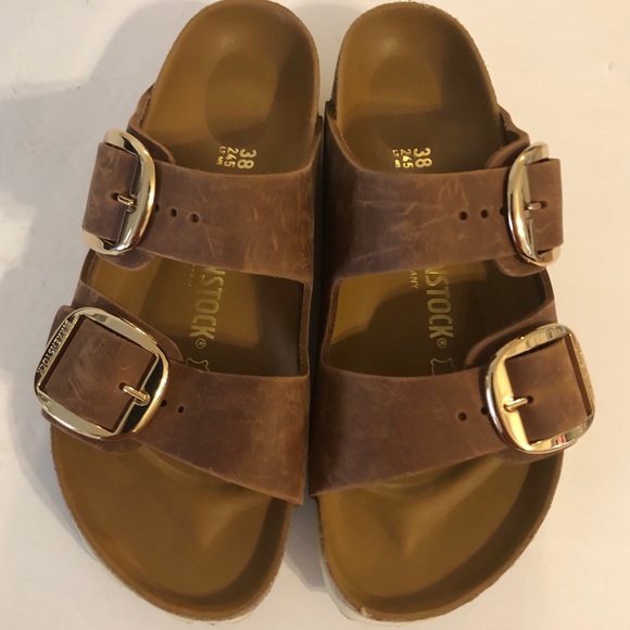birkenstock big buckle cognac 38